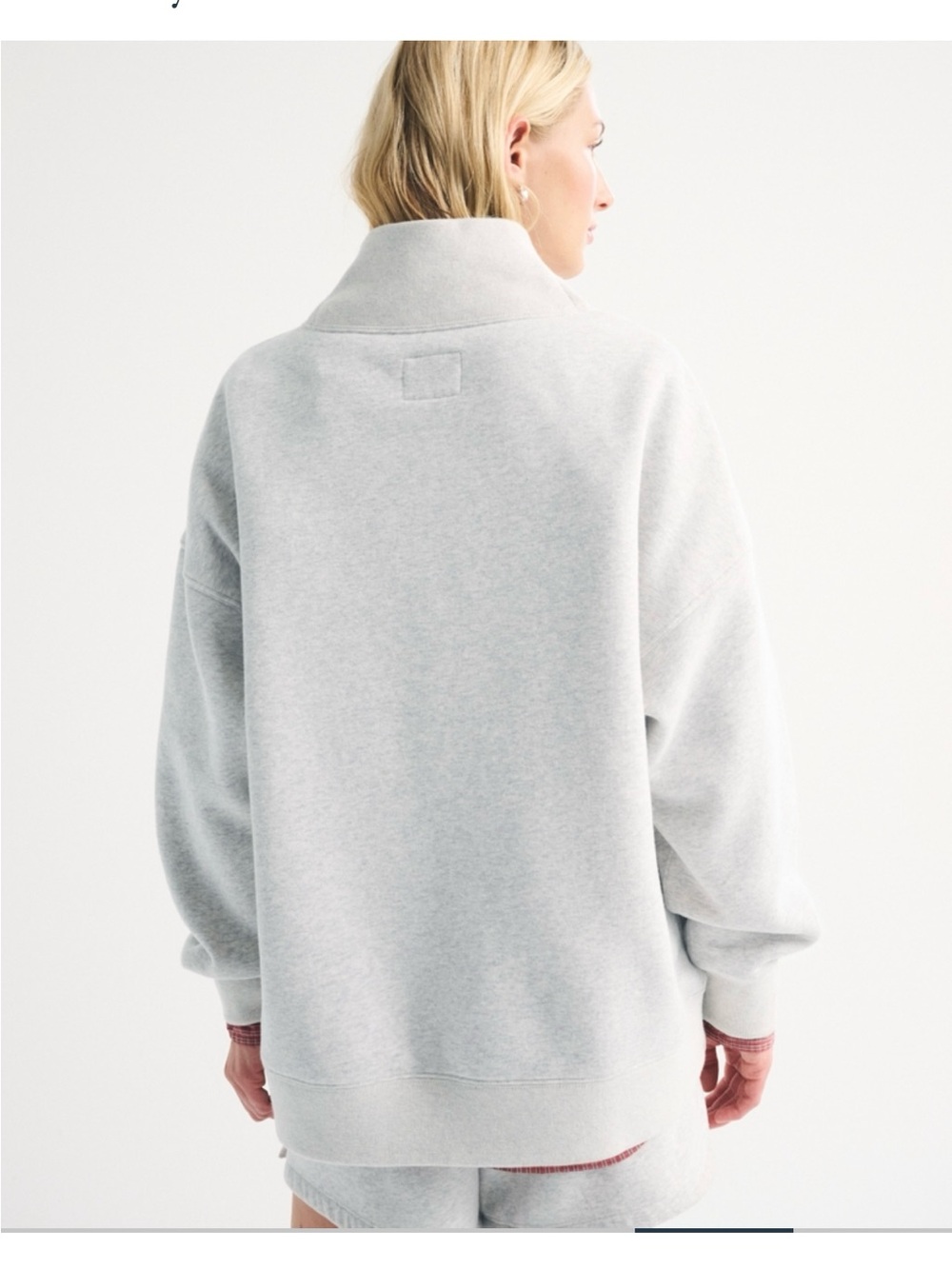 Abercrombie & Fitch Light Gray Funnel Neck Sweatshirt - Picture 7 of 7